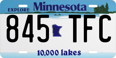 MN license plate 845TFC