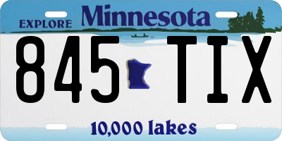 MN license plate 845TIX