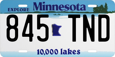 MN license plate 845TND