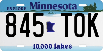 MN license plate 845TOK