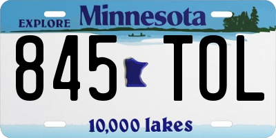 MN license plate 845TOL