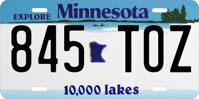 MN license plate 845TOZ