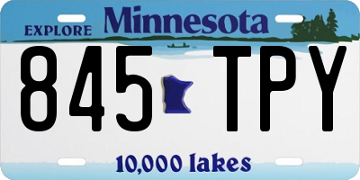 MN license plate 845TPY
