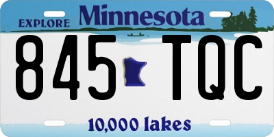 MN license plate 845TQC