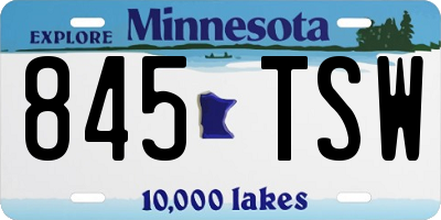 MN license plate 845TSW