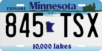 MN license plate 845TSX