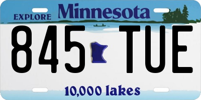 MN license plate 845TUE