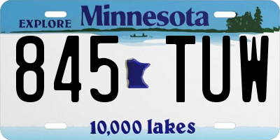 MN license plate 845TUW