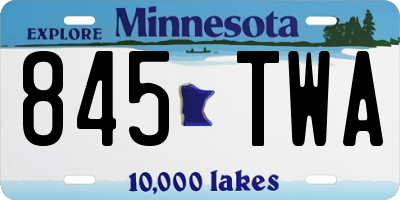 MN license plate 845TWA