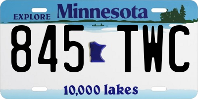 MN license plate 845TWC