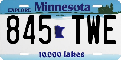 MN license plate 845TWE