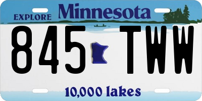 MN license plate 845TWW