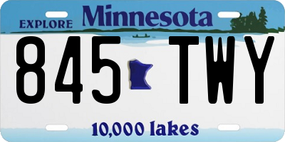 MN license plate 845TWY