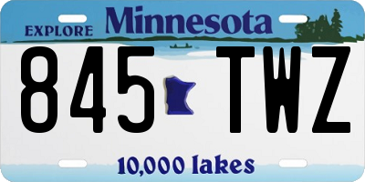MN license plate 845TWZ