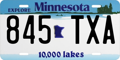 MN license plate 845TXA