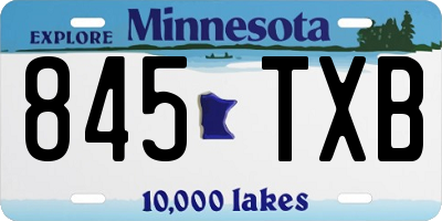 MN license plate 845TXB