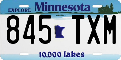 MN license plate 845TXM