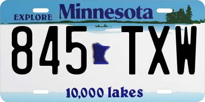 MN license plate 845TXW