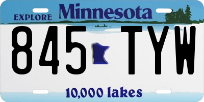MN license plate 845TYW
