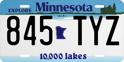 MN license plate 845TYZ