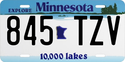 MN license plate 845TZV