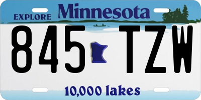 MN license plate 845TZW