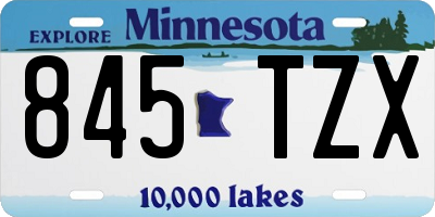 MN license plate 845TZX