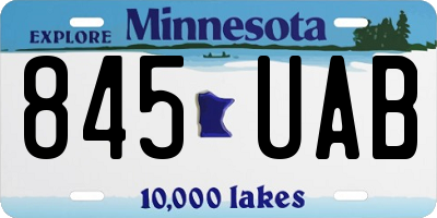 MN license plate 845UAB