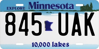 MN license plate 845UAK