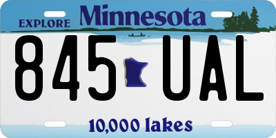 MN license plate 845UAL