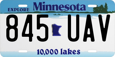 MN license plate 845UAV