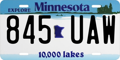 MN license plate 845UAW