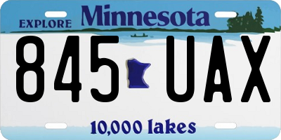 MN license plate 845UAX