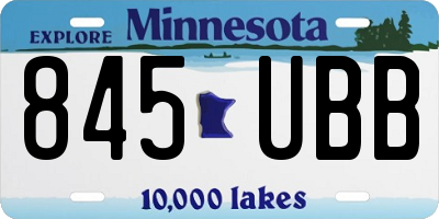 MN license plate 845UBB
