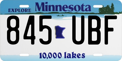 MN license plate 845UBF