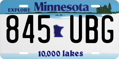 MN license plate 845UBG