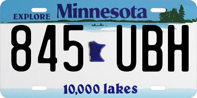 MN license plate 845UBH