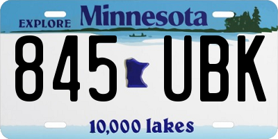 MN license plate 845UBK