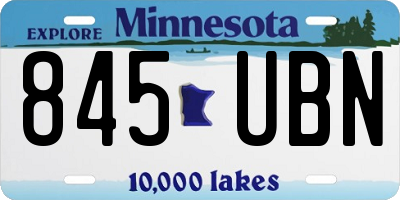MN license plate 845UBN