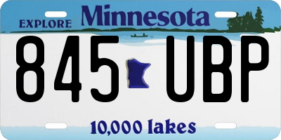 MN license plate 845UBP