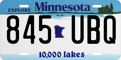 MN license plate 845UBQ