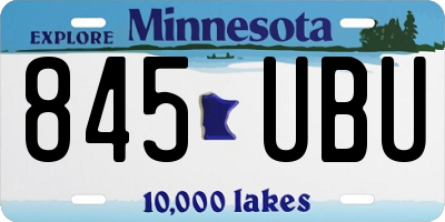 MN license plate 845UBU