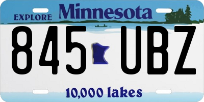 MN license plate 845UBZ