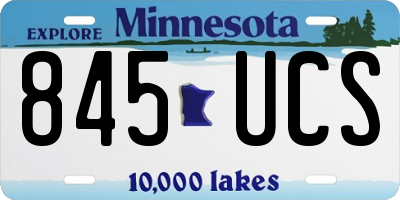 MN license plate 845UCS