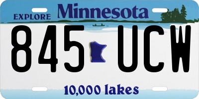 MN license plate 845UCW