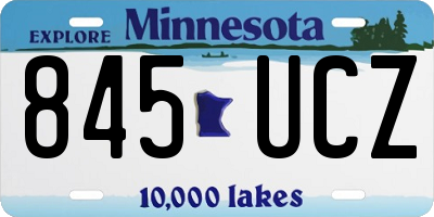 MN license plate 845UCZ