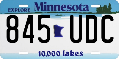 MN license plate 845UDC