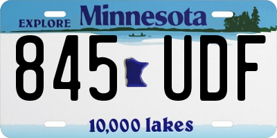 MN license plate 845UDF