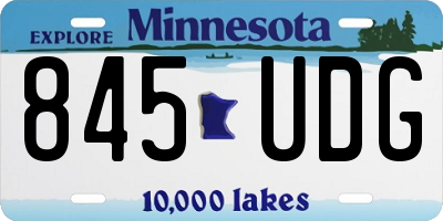 MN license plate 845UDG