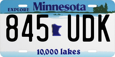 MN license plate 845UDK